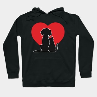 cat and dog inlove -cat lover -dog lover Hoodie